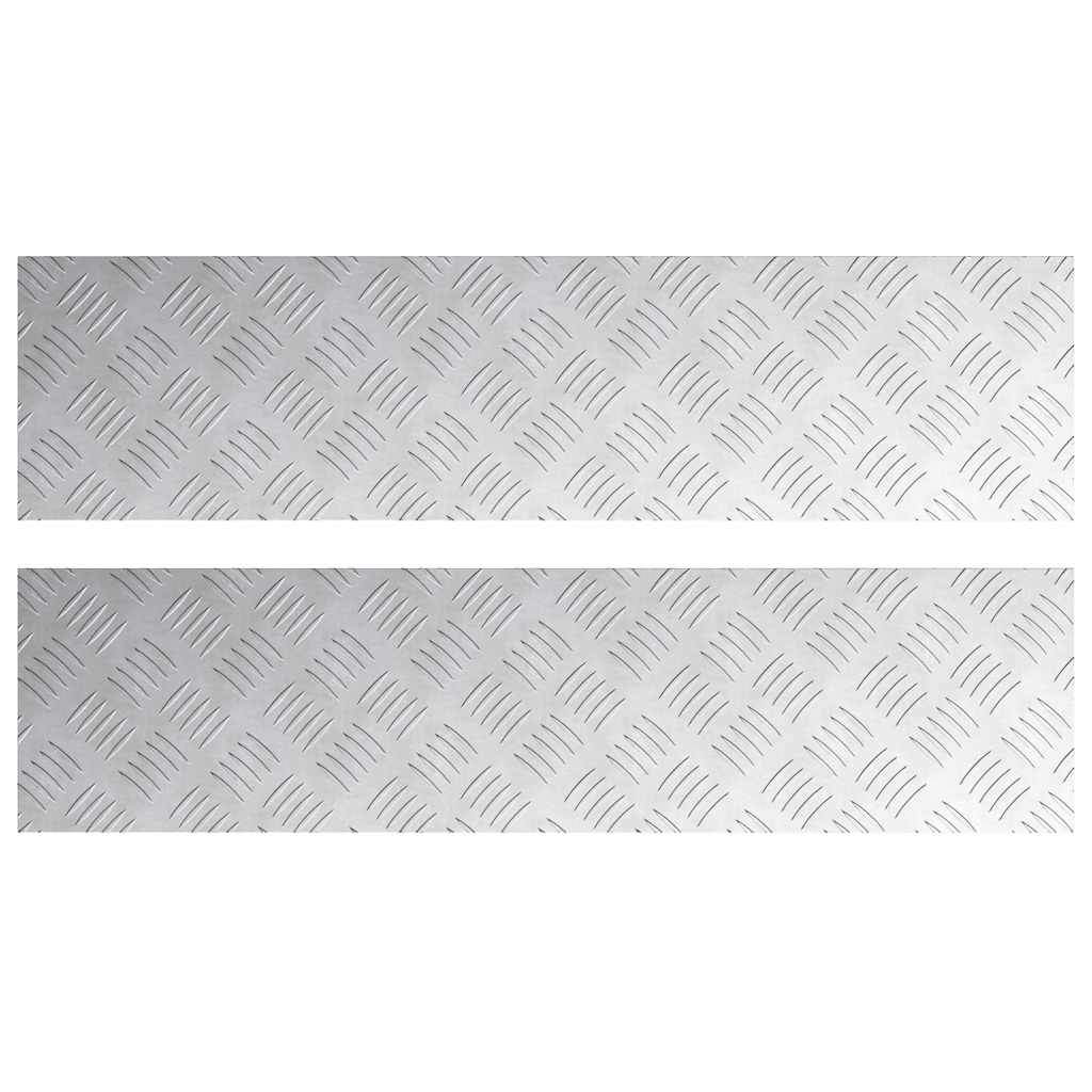 Gradini per Scale 2 pz 80 x 20 cm Argento Alluminio