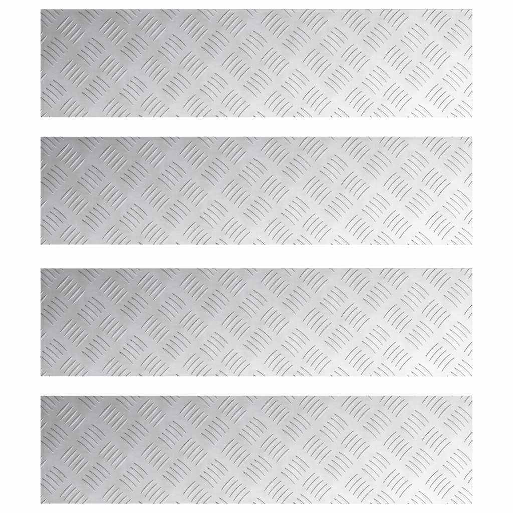Gradini per Scale 4 pz 80 x 20 cm Argento Alluminio