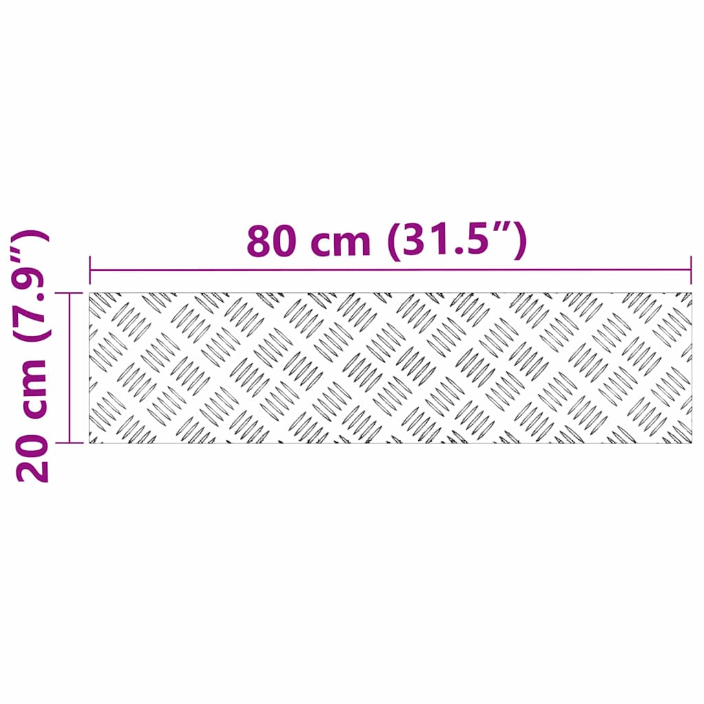 Gradini per Scale 4 pz 80 x 20 cm Argento Alluminio
