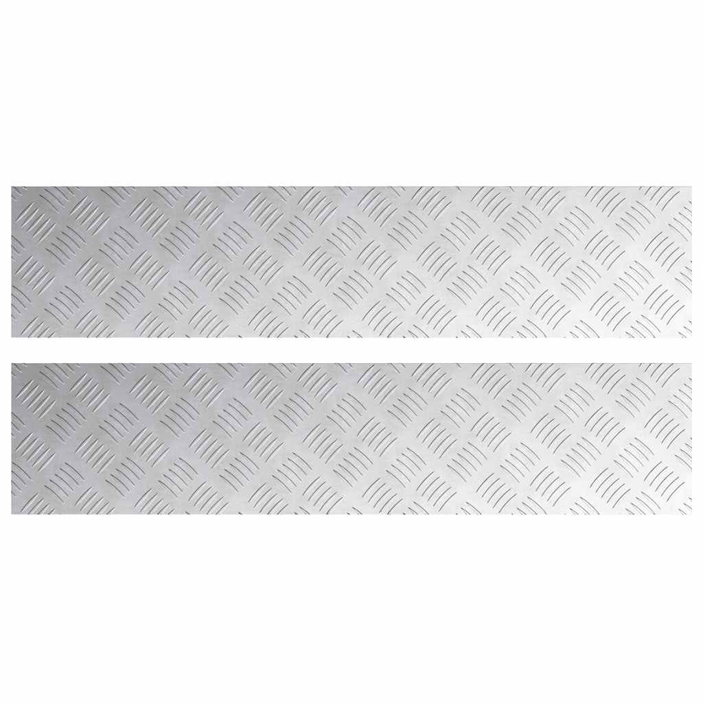 Gradini per Scale 2 pz 90 x 20 cm Argento Alluminio