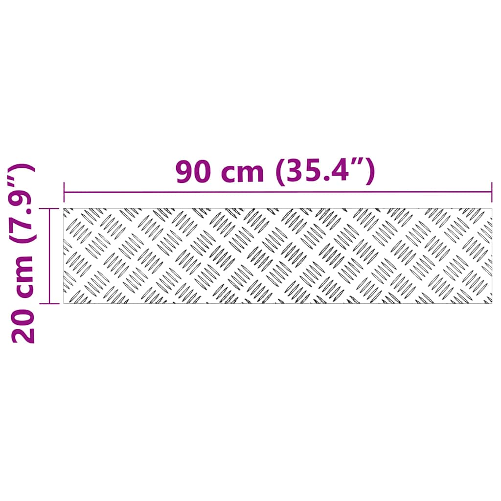 Gradini per Scale 4 pz 90 x 20 cm Argento Alluminio