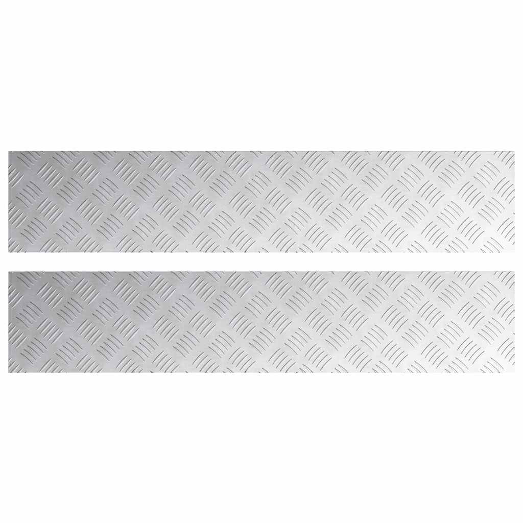 Gradini per Scale 2 pz 100 x 20 cm Argento Alluminio
