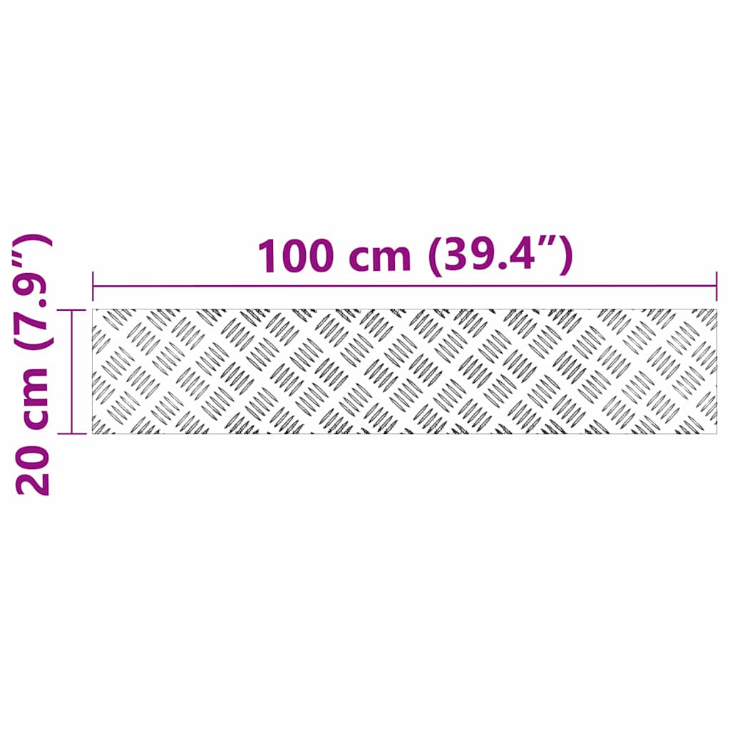 Gradini per Scale 4 pz 100 x 20 cm Argento Alluminio