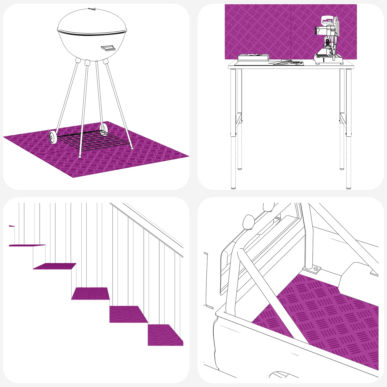 Gradini per Scale 2 pz 50 x 25 cm Argento Alluminio