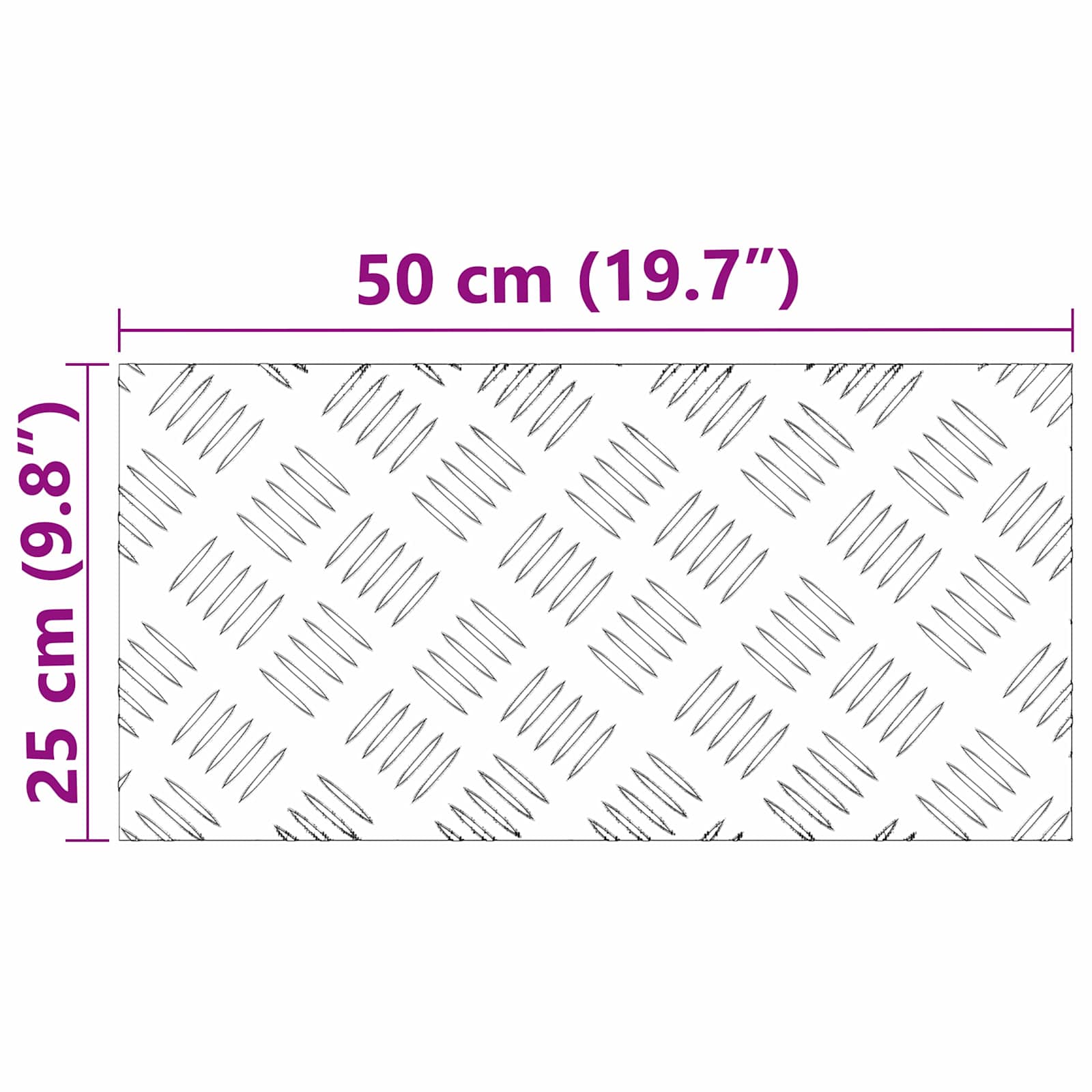 Gradini per Scale 2 pz 50 x 25 cm Argento Alluminio