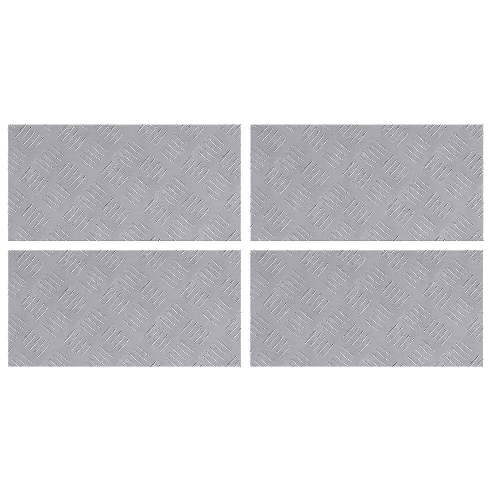 Gradini per Scale 4 pz 50 x 25 cm Argento Alluminio