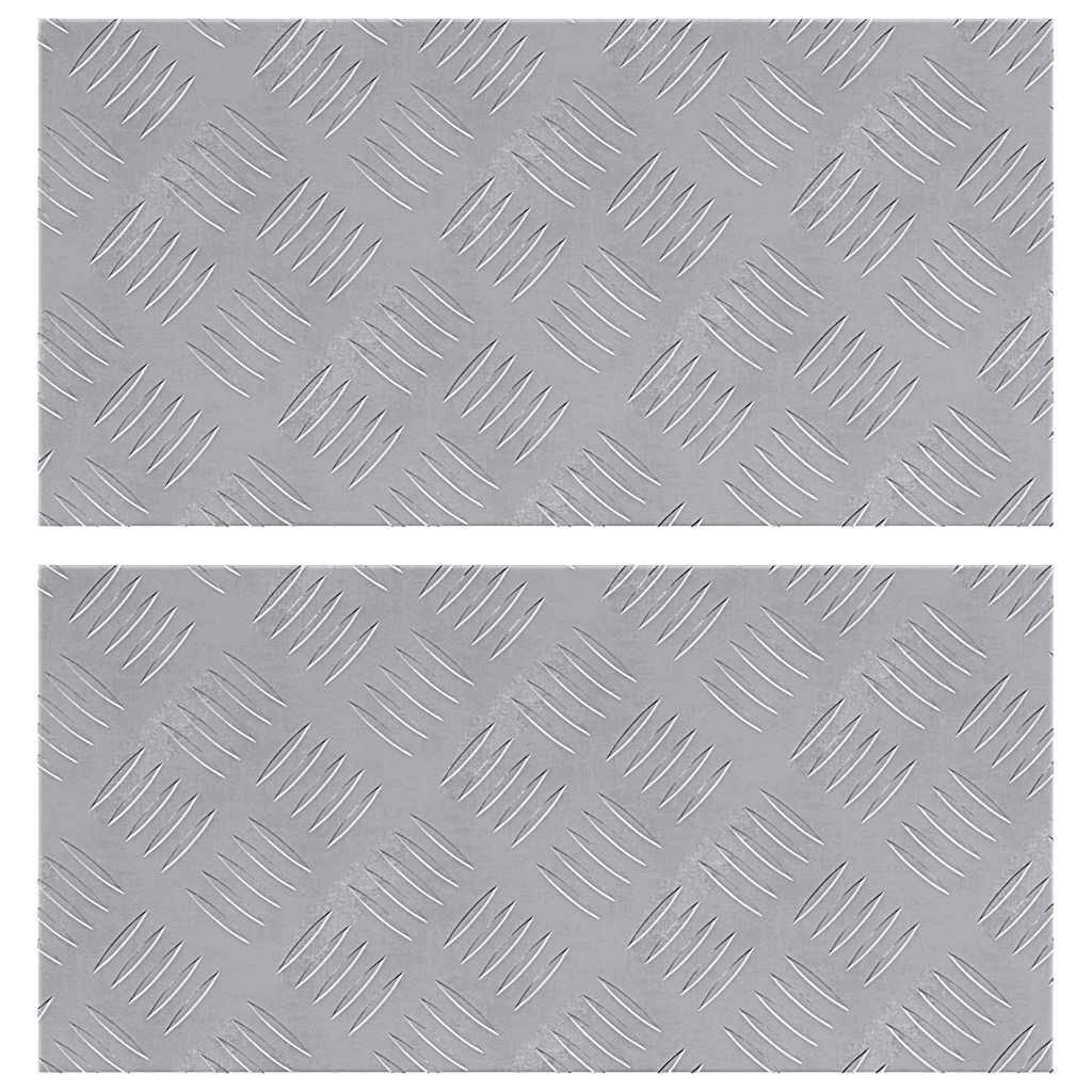 Gradini per Scale 2 pz 50 x 25 cm Argento Alluminio
