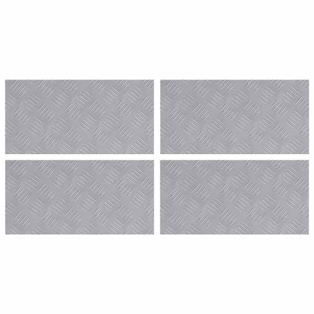 Gradini per Scale 4 pz 50 x 25 cm Argento Alluminio