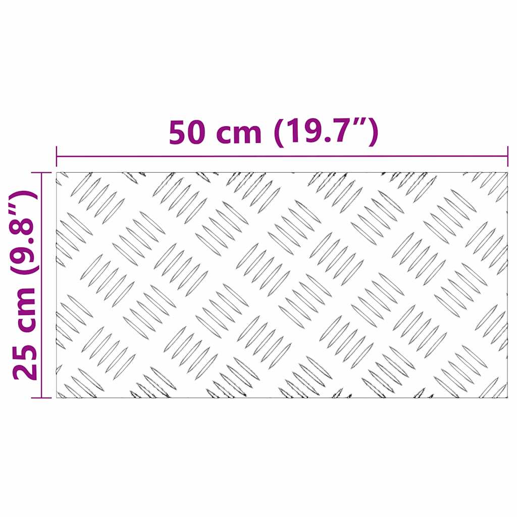 Gradini per Scale 4 pz 50 x 25 cm Argento Alluminio