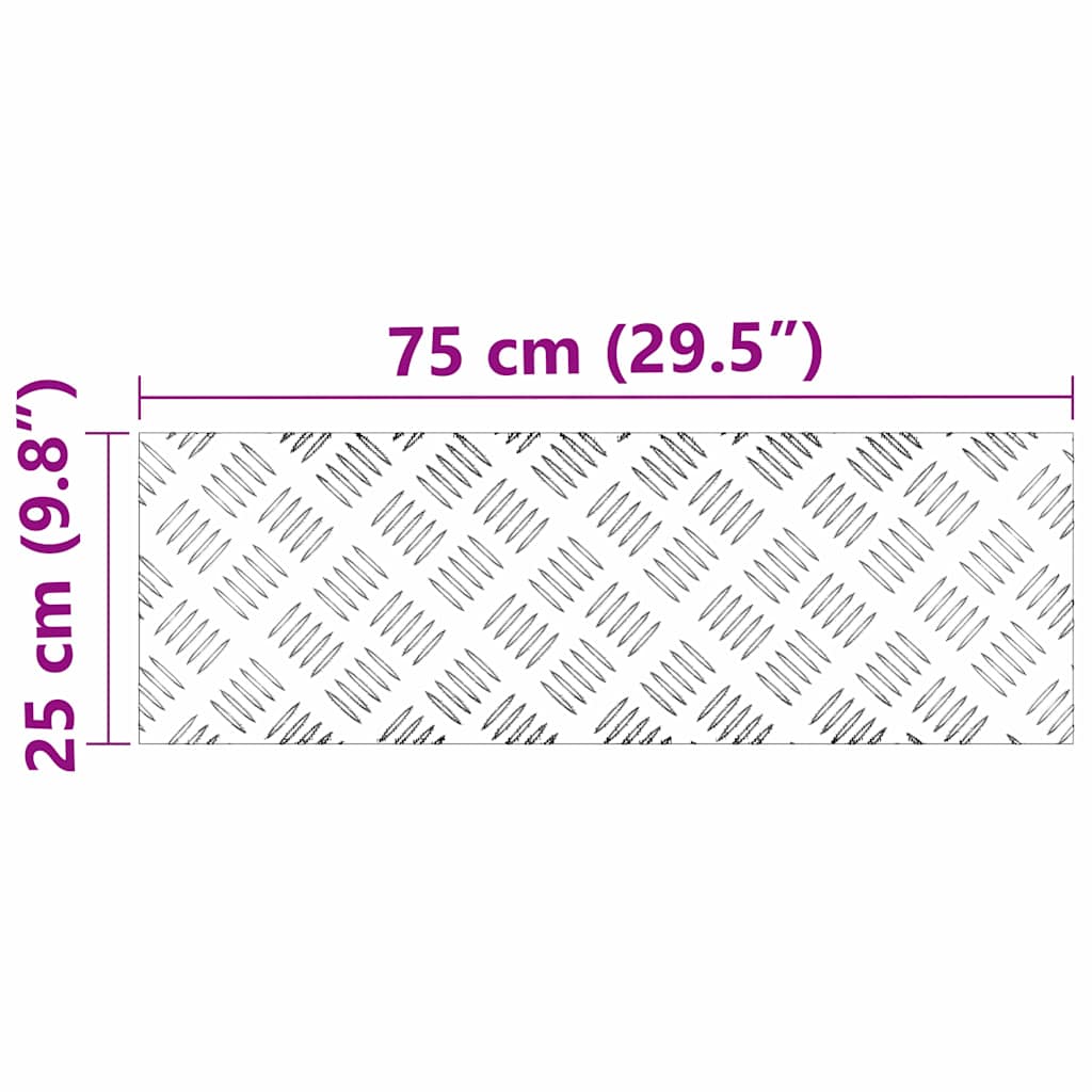Gradini per Scale 4 pz 75 x 25 cm Argento Alluminio