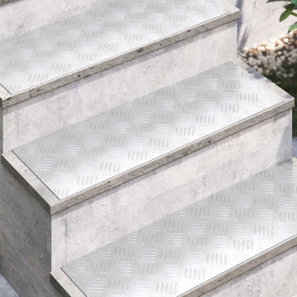 Gradini per Scale 2 pz 75 x 25 cm Argento Alluminio
