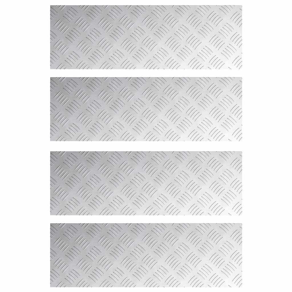 Gradini per Scale 4 pz 75 x 25 cm Argento Alluminio