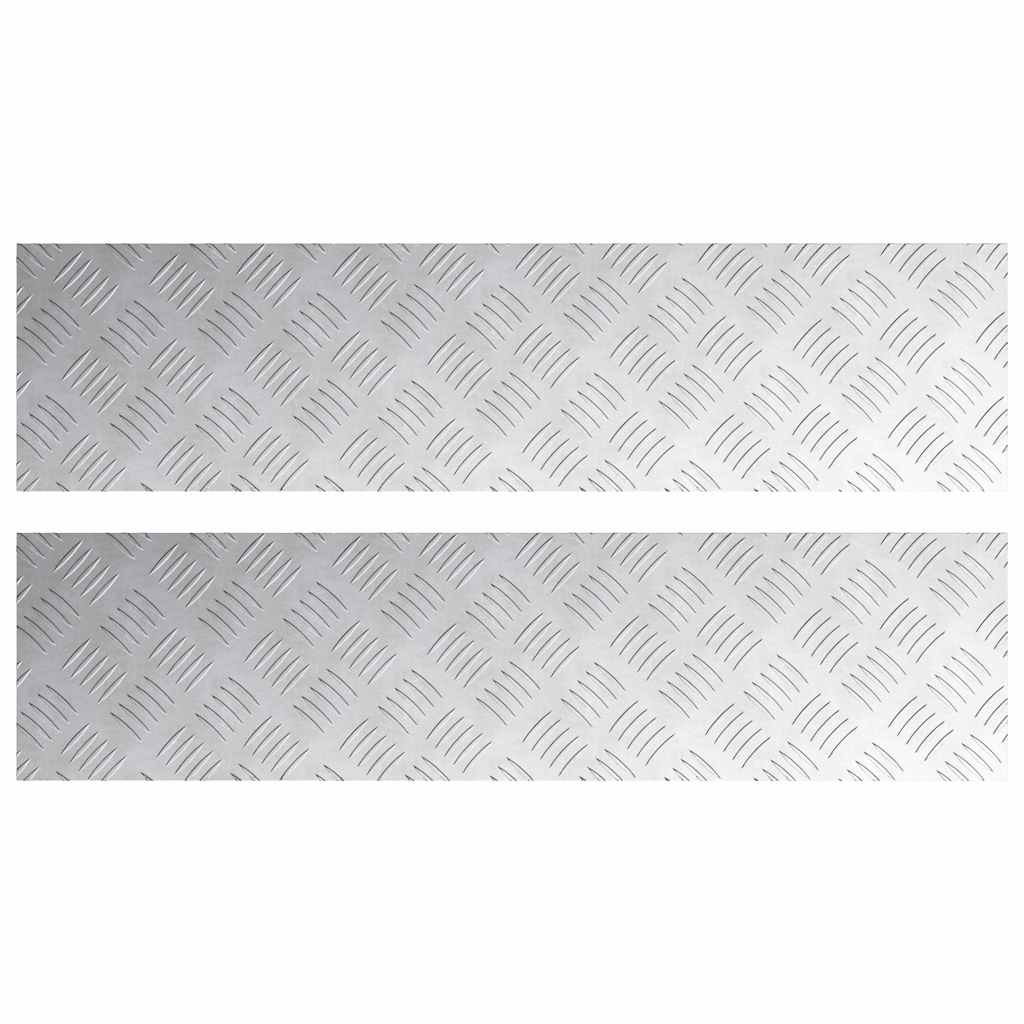 Gradini per Scale 2 pz 100 x 25 cm Argento Alluminio