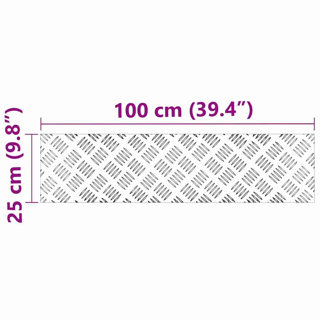 Gradini per Scale 2 pz 100 x 25 cm Argento Alluminio