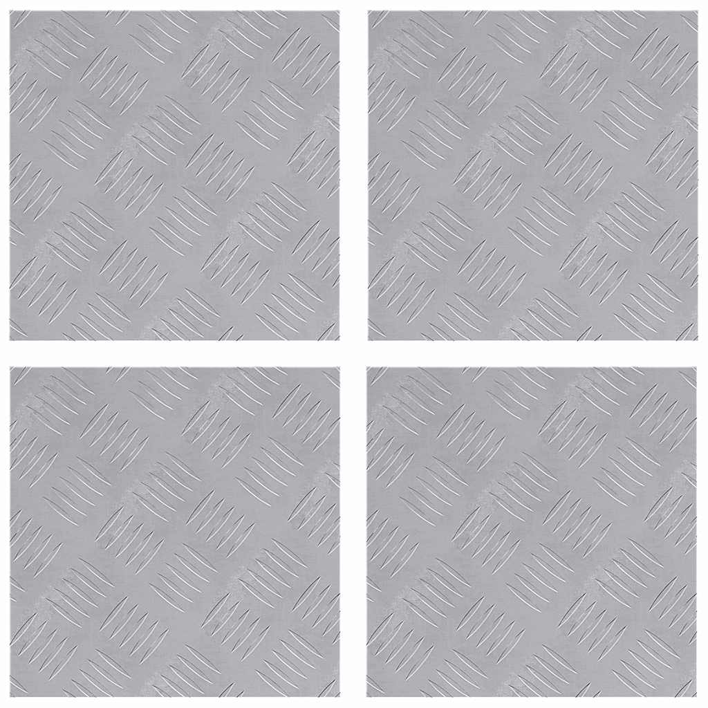 Gradini per Scale 4 pz 30 x 30 cm Argento Alluminio Quadrato