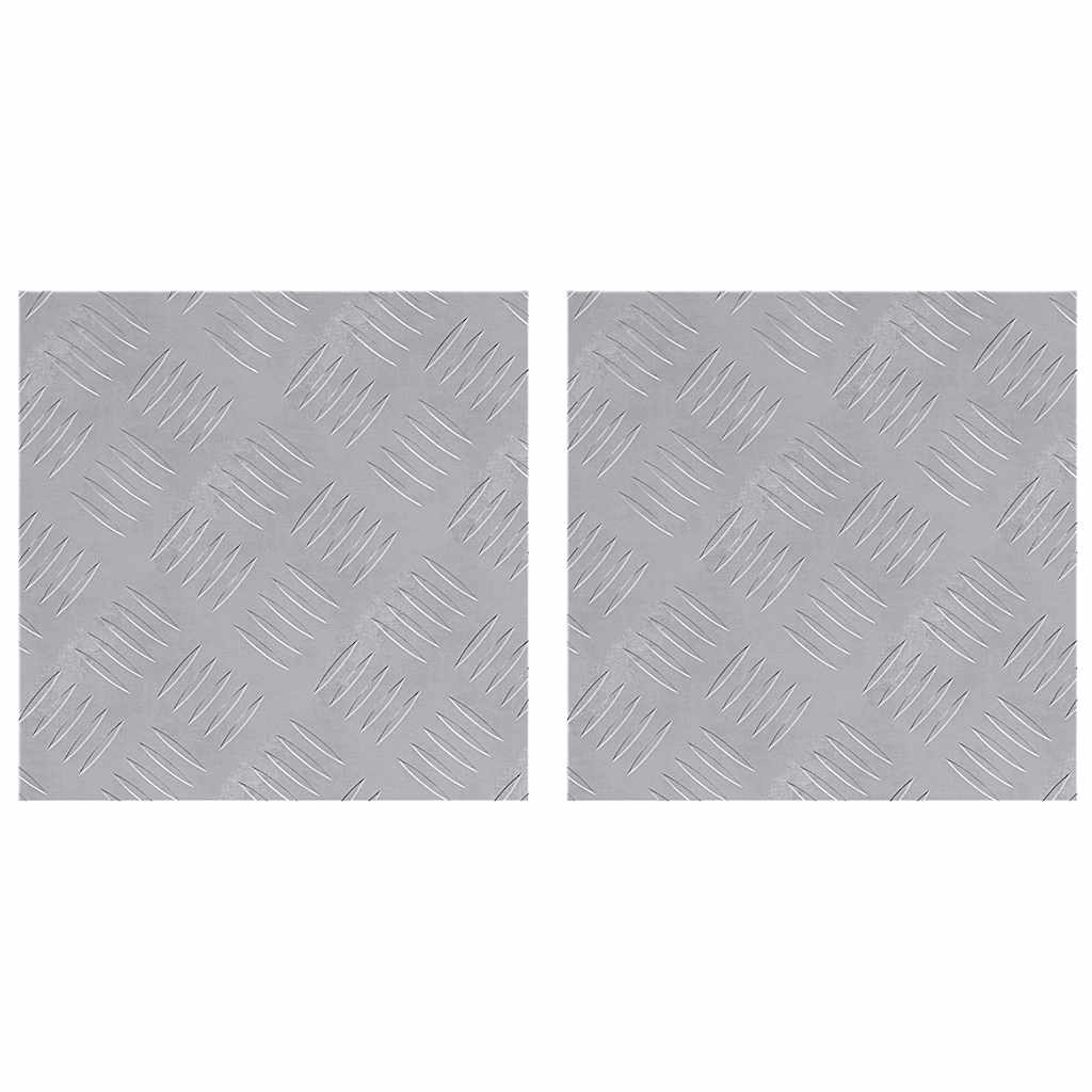 Gradini per Scale 2 pz 30 x 30 cm Argento Alluminio Quadrato