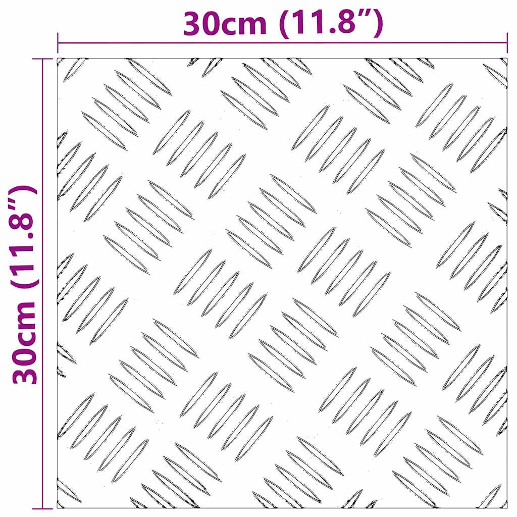 Gradini per Scale 2 pz 30 x 30 cm Argento Alluminio Quadrato