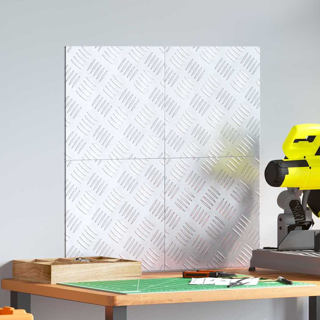 Gradini per Scale 4 pz 30 x 30 cm Argento Alluminio Quadrato