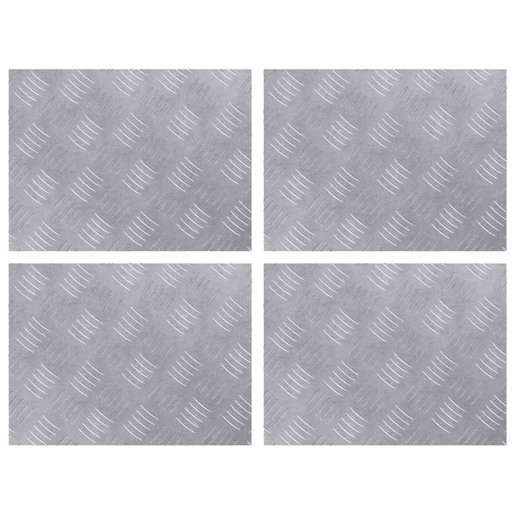 Gradini per Scale 4 pz 40 x 30 cm Argento Alluminio