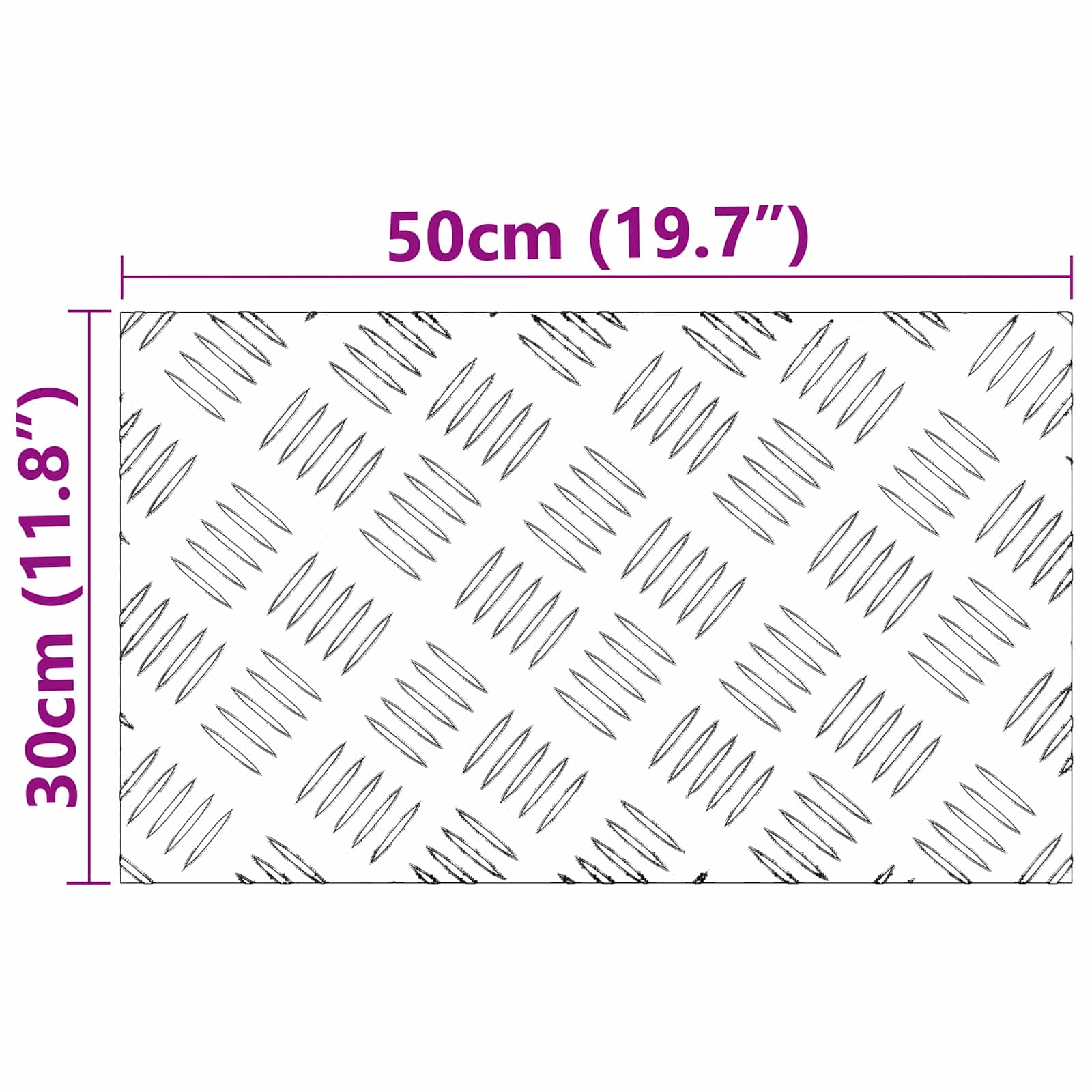 Gradini per Scale 4 pz 50 x 30 cm Argento Alluminio