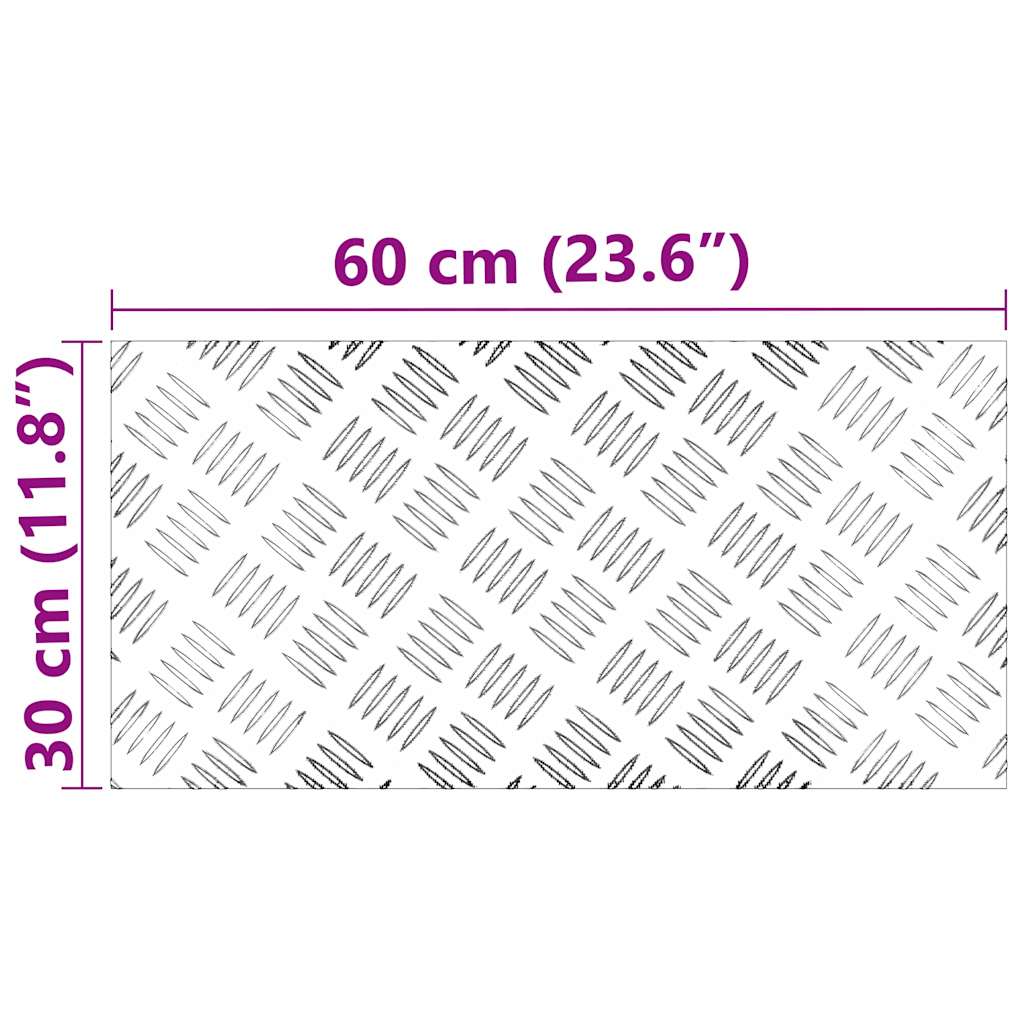 Gradini per Scale 2 pz 60 x 30 cm Argento Alluminio