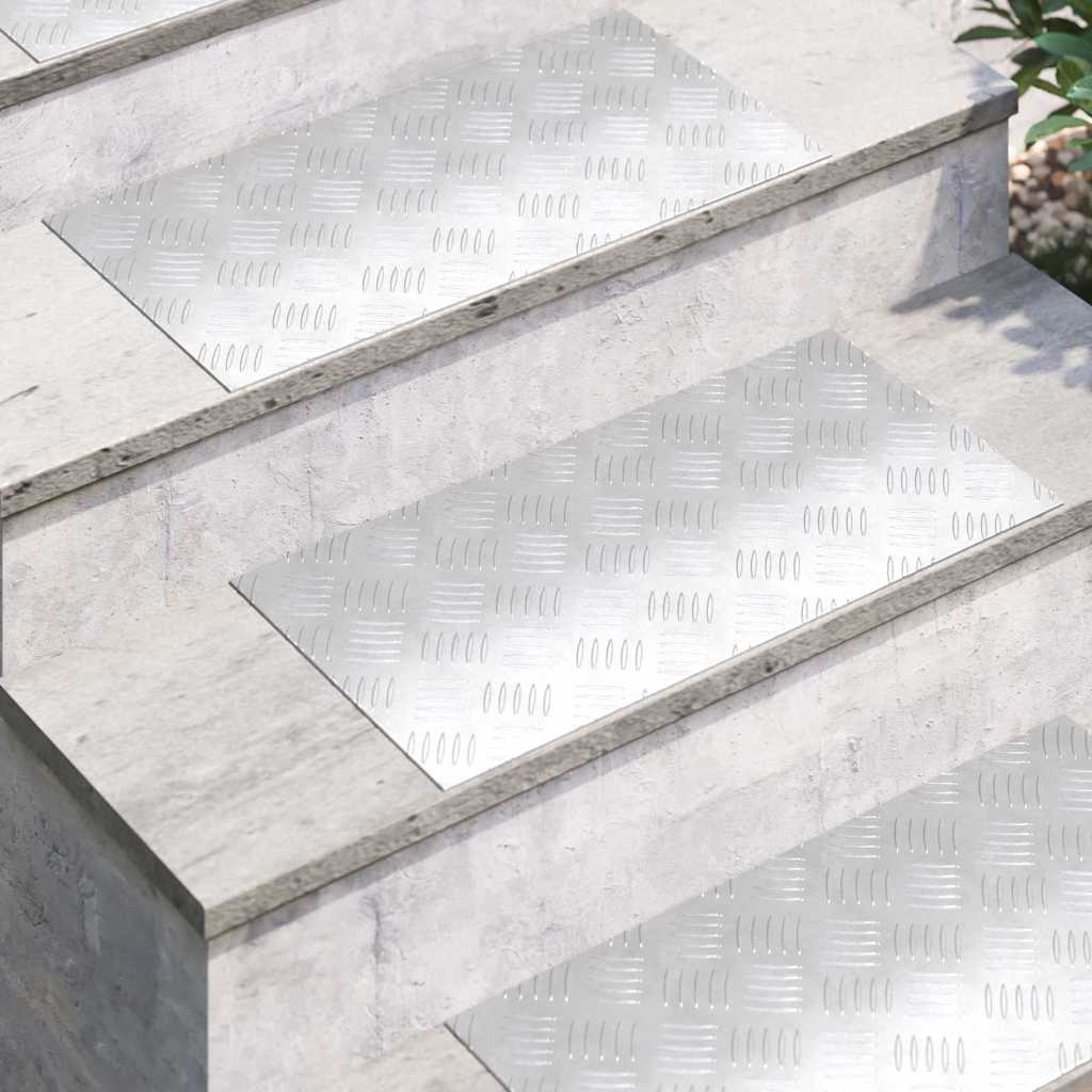 Gradini per Scale 2 pz 60 x 30 cm Argento Alluminio