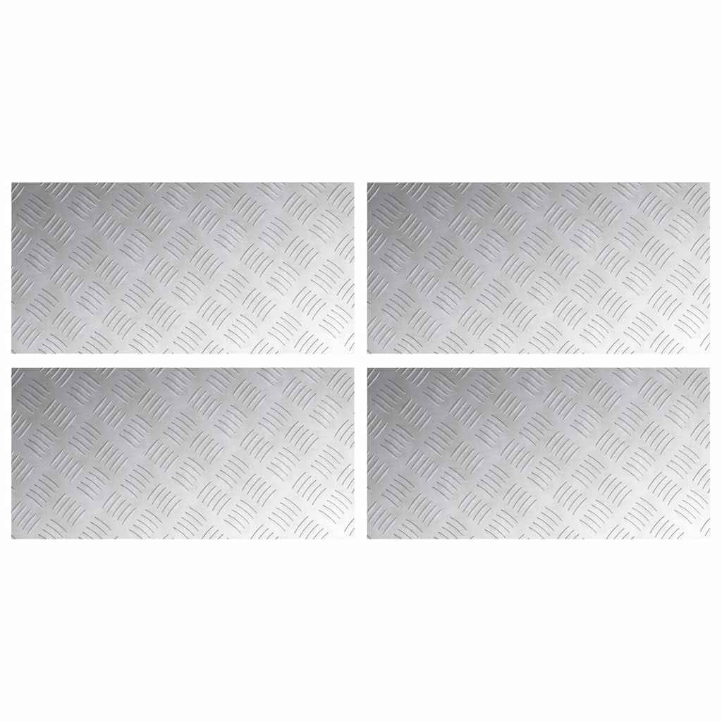 Gradini per Scale 4 pz 60 x 30 cm Argento Alluminio
