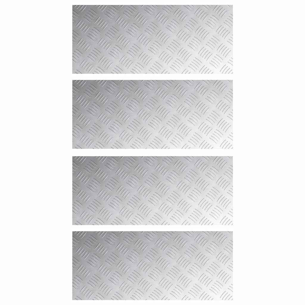 Gradini per Scale 4 pz 70 x 30 cm Argento Alluminio