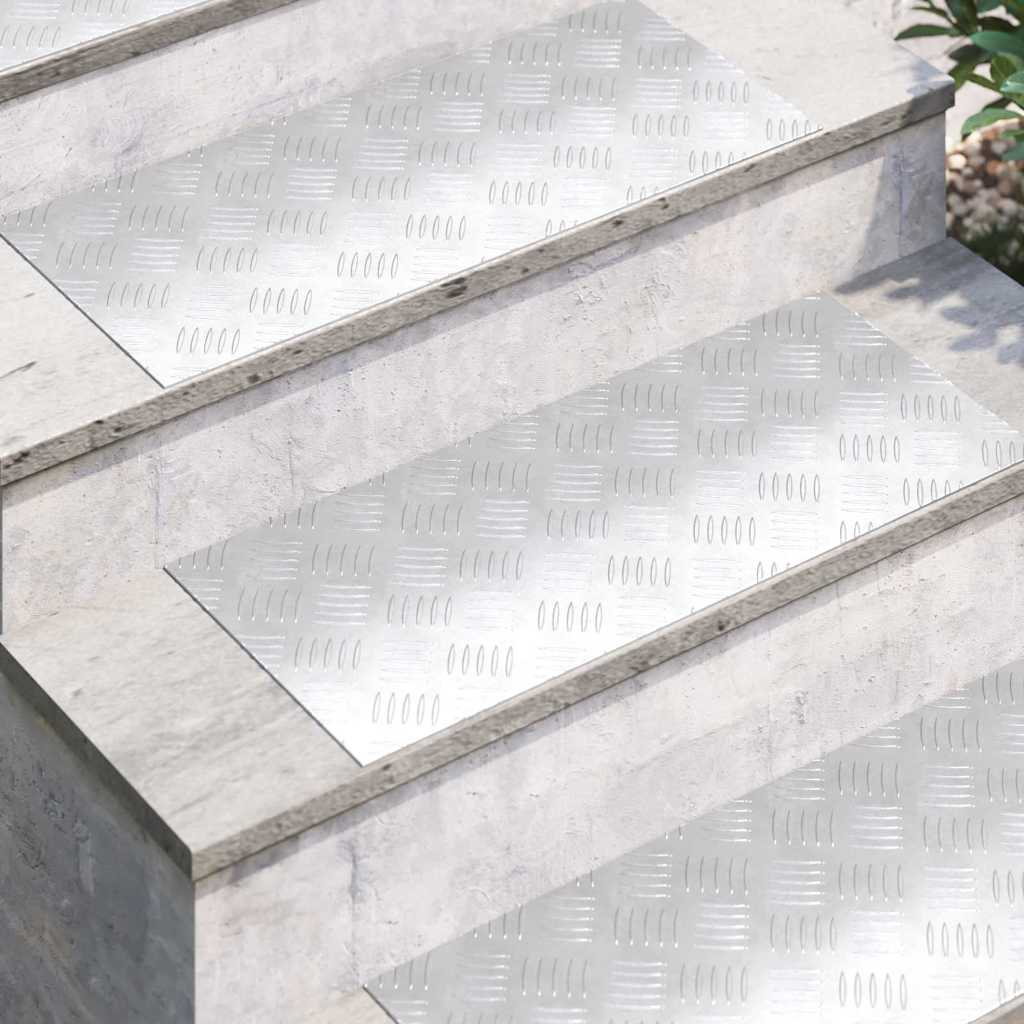 Gradini per Scale 2 pz 70 x 30 cm Argento Alluminio
