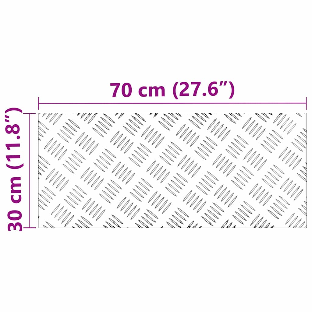 Gradini per Scale 4 pz 70 x 30 cm Argento Alluminio