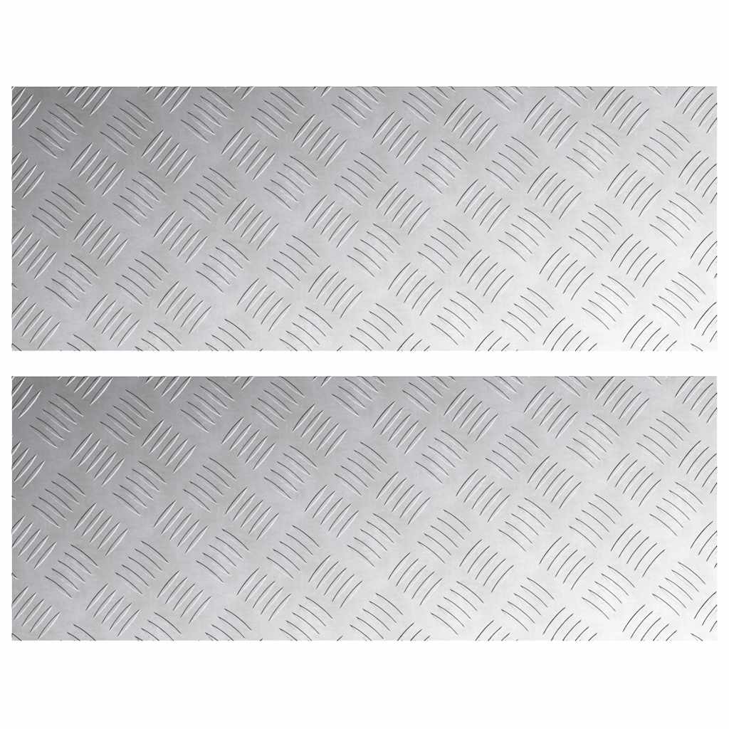 Gradini per Scale 2 pz 80 x 30 cm Argento Alluminio