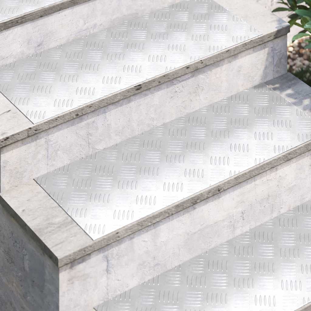 Gradini per Scale 2 pz 80 x 30 cm Argento Alluminio