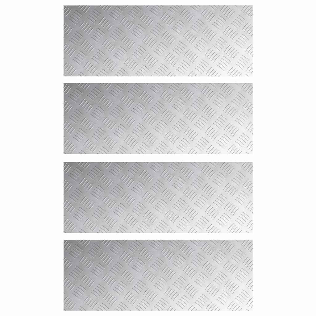 Gradini per Scale 4 pz 80 x 30 cm Argento Alluminio