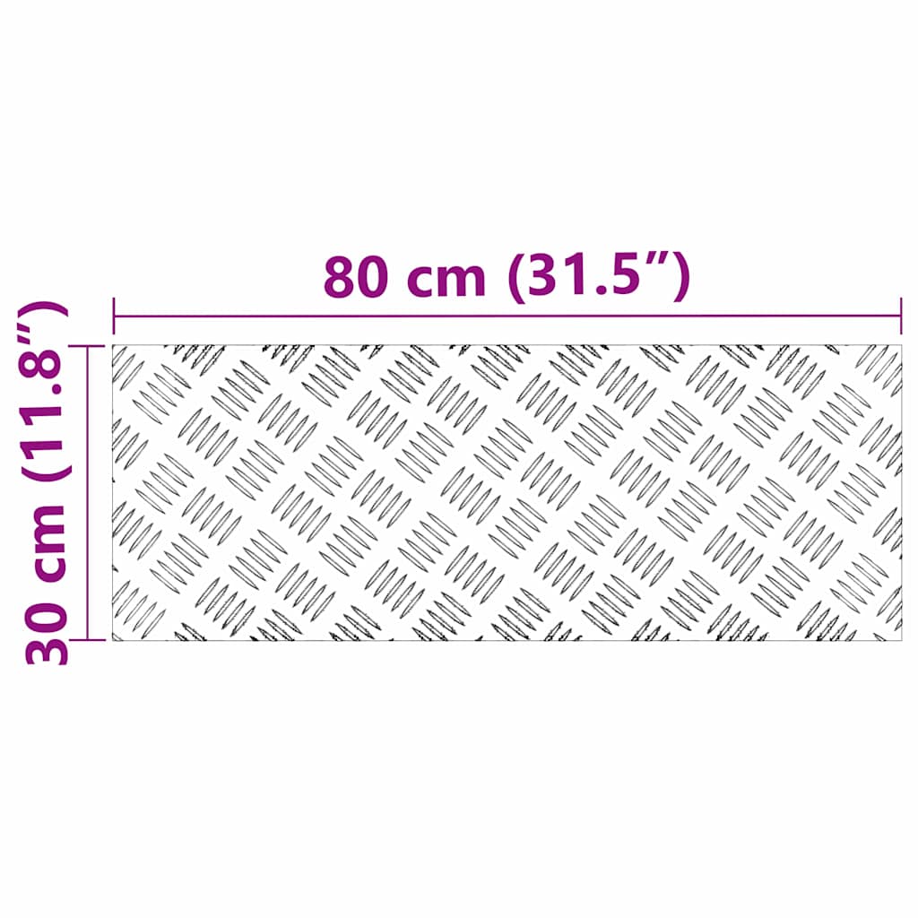 Gradini per Scale 4 pz 80 x 30 cm Argento Alluminio