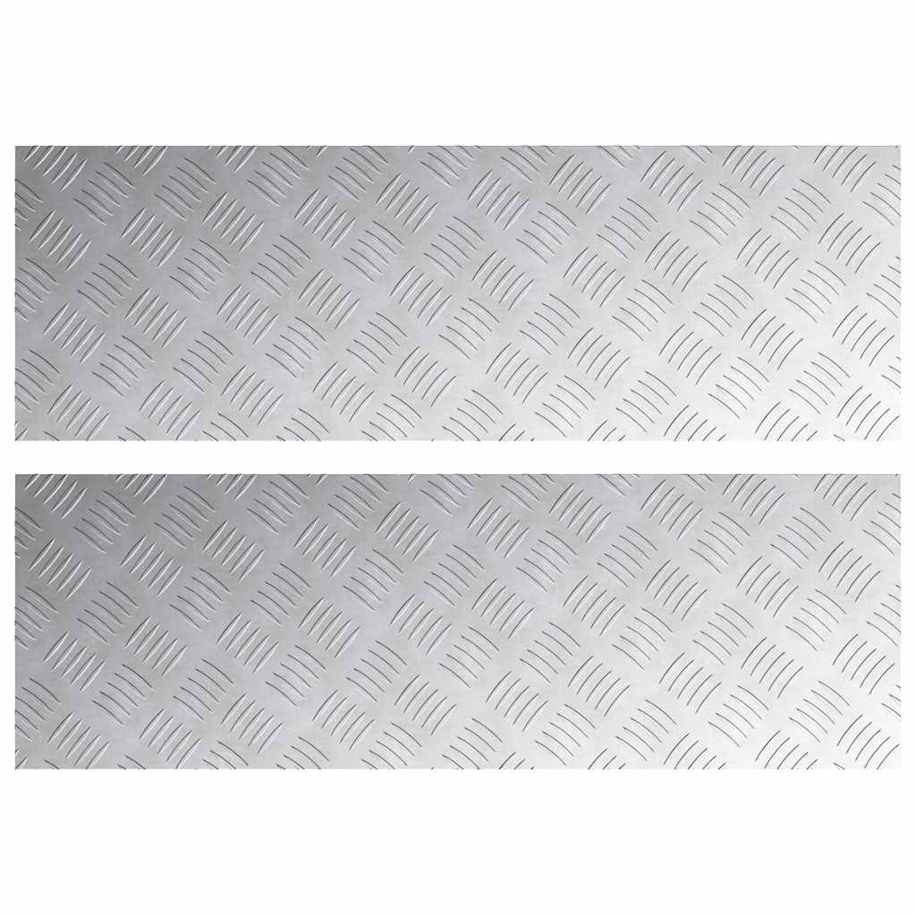Gradini per Scale 2 pz 90 x 30 cm Argento Alluminio