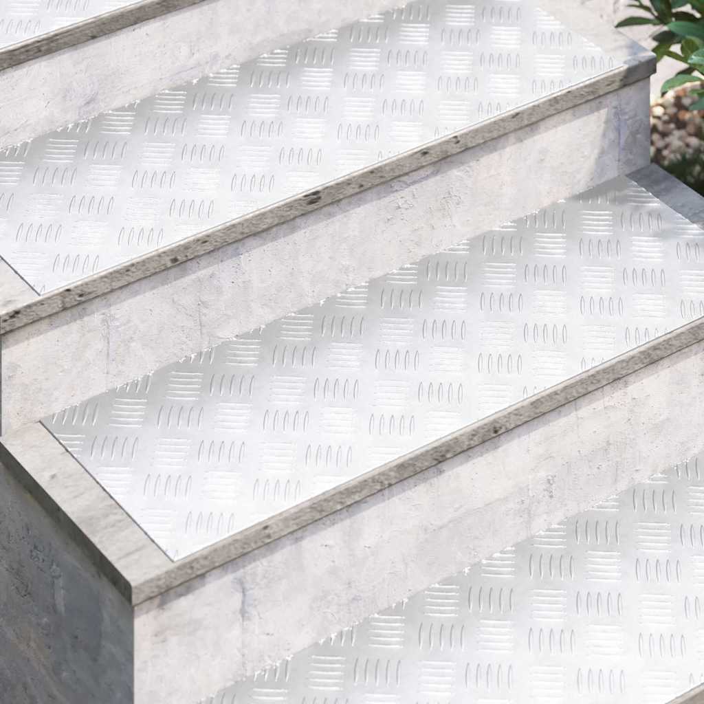 Gradini per Scale 2 pz 90 x 30 cm Argento Alluminio