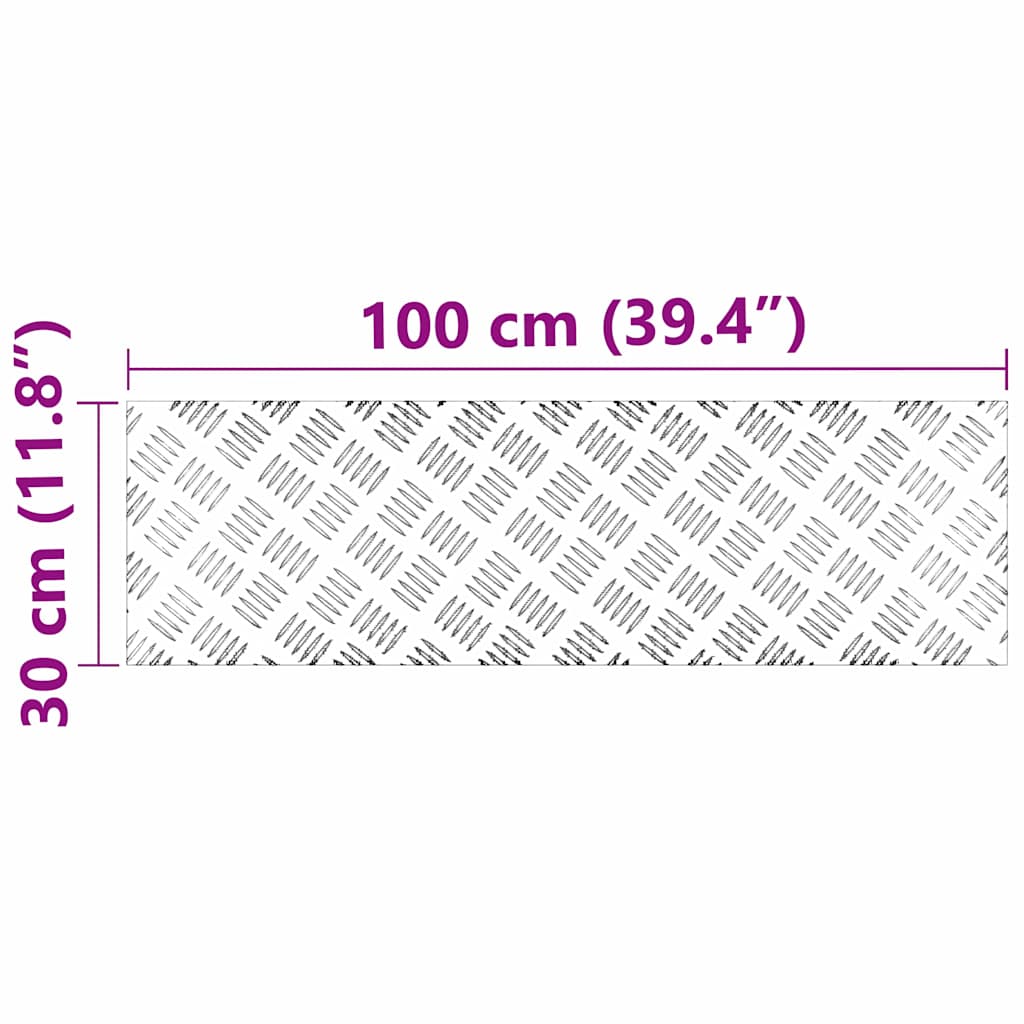 Gradini per Scale 2 pz 100 x 30 cm Argento Alluminio