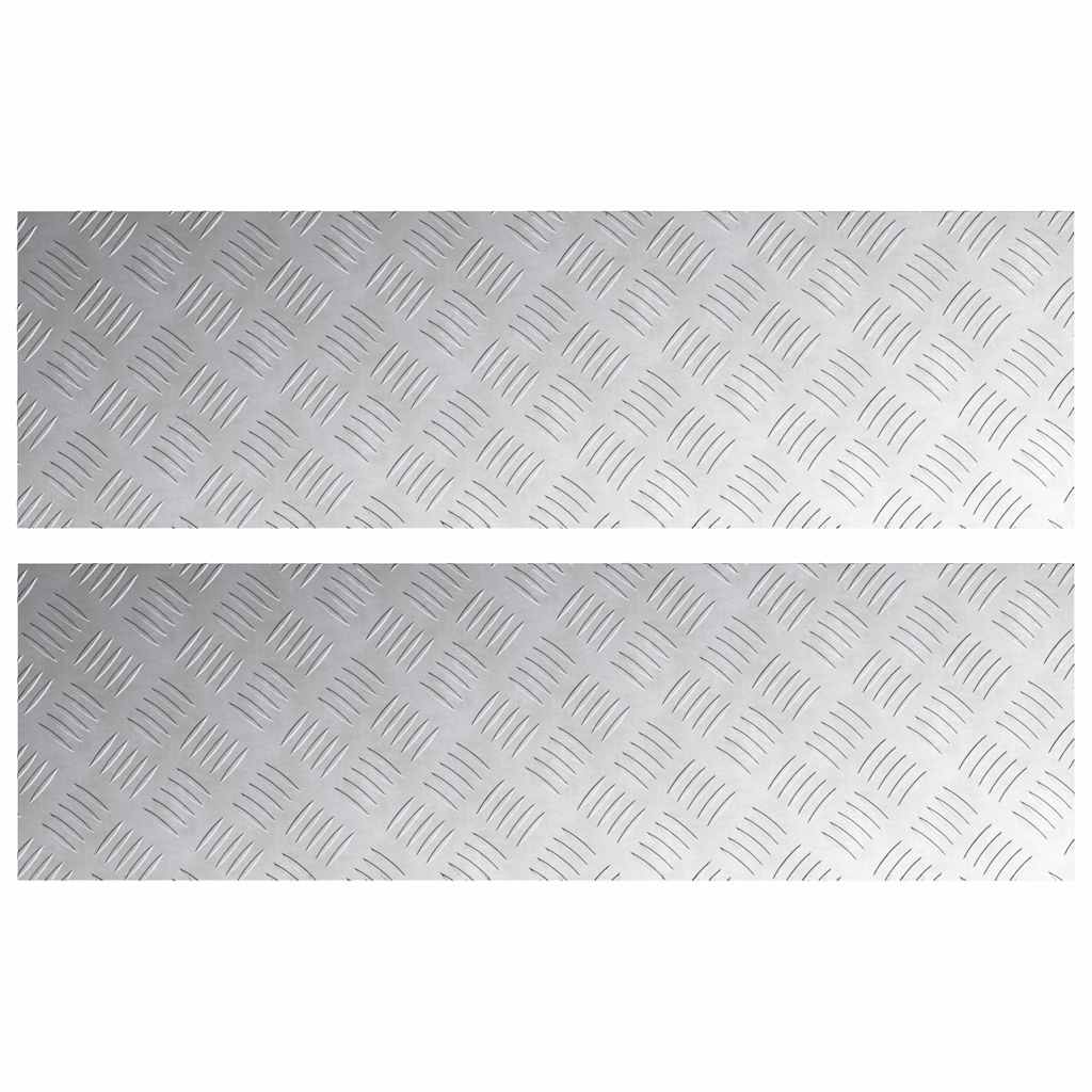 Gradini per Scale 2 pz 100 x 30 cm Argento Alluminio