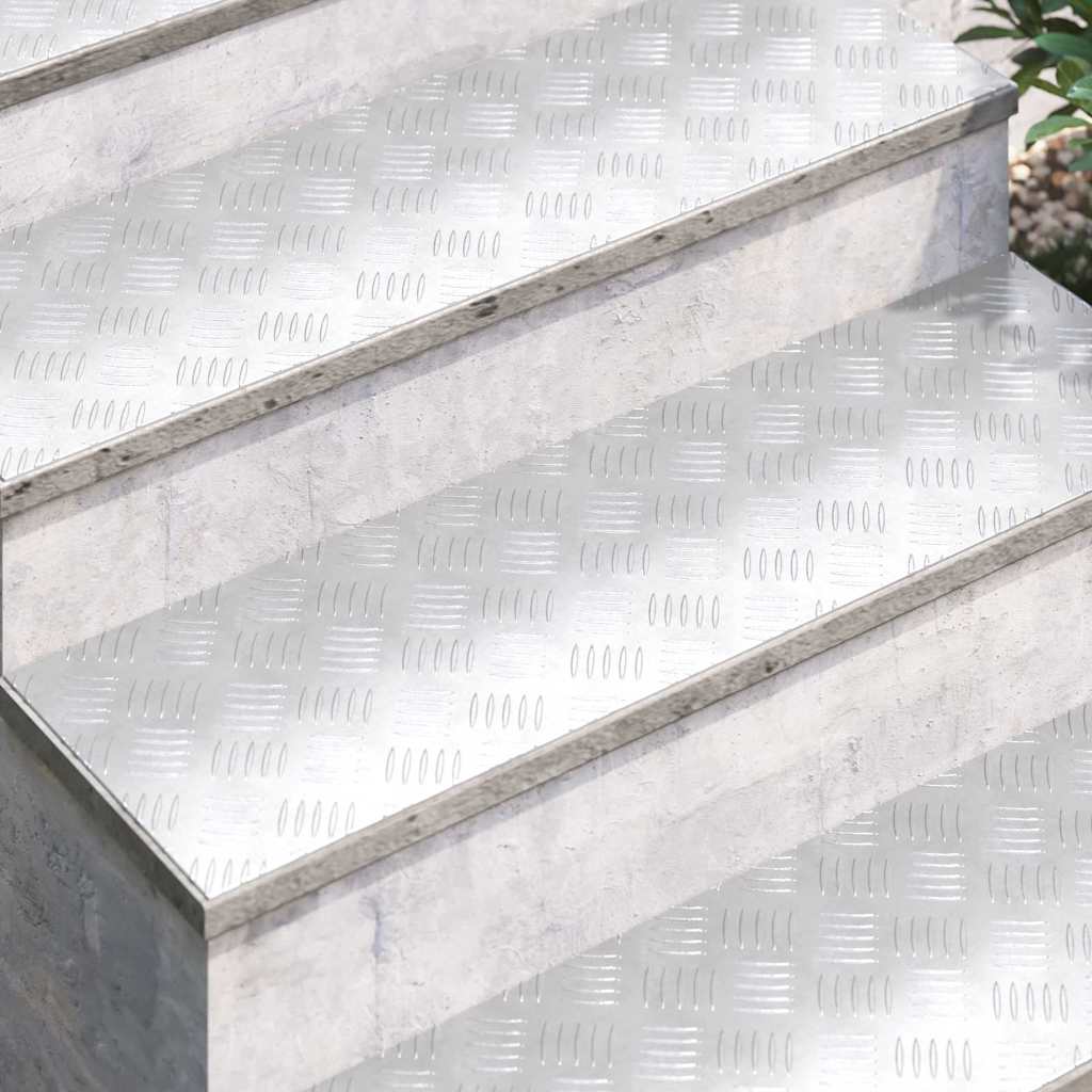 Gradini per Scale 2 pz 100 x 30 cm Argento Alluminio