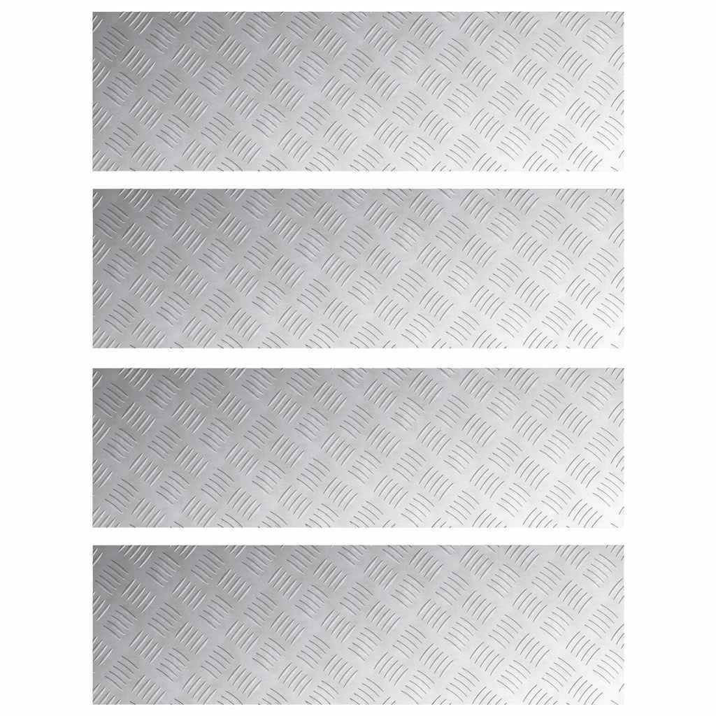 Gradini per Scale 4 pz 100 x 30 cm Argento Alluminio