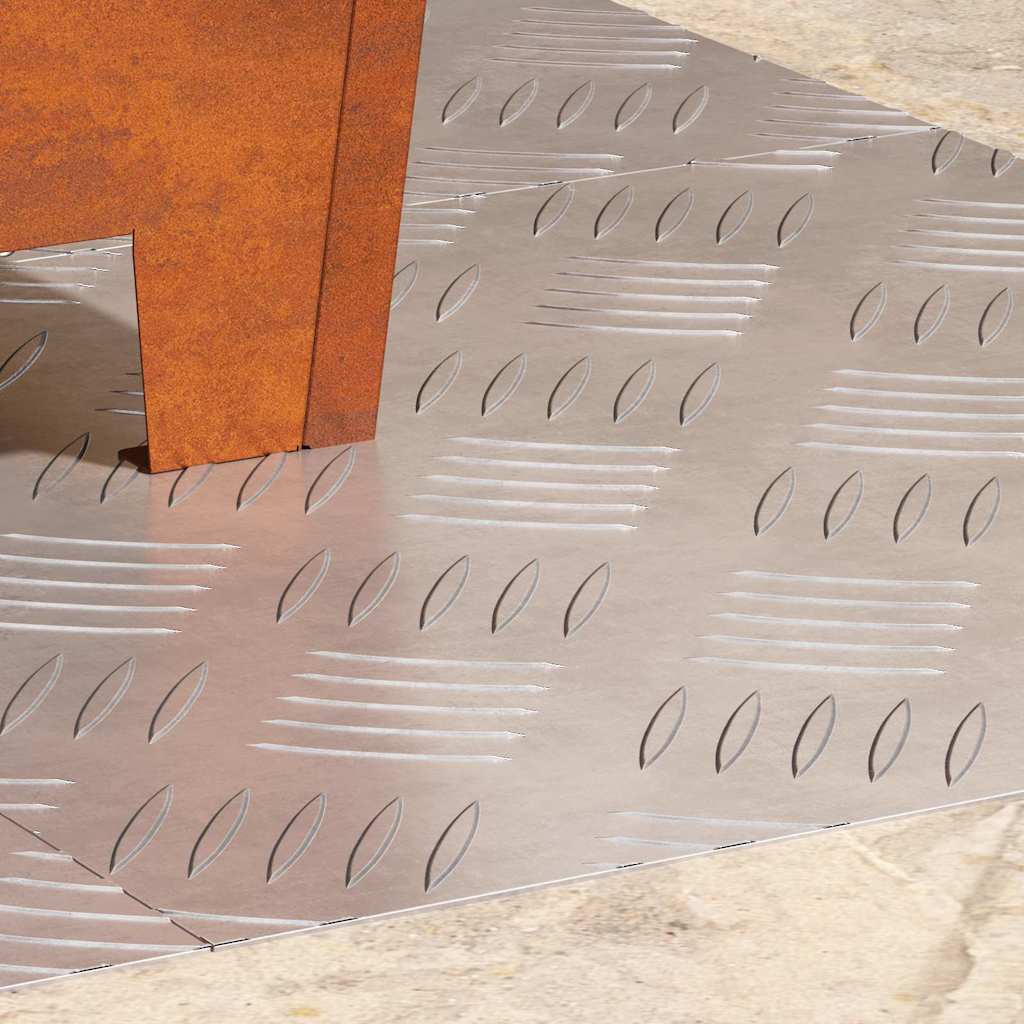 Gradini per Scale 4 pz 40 x 40 cm Argento Alluminio Quadrato