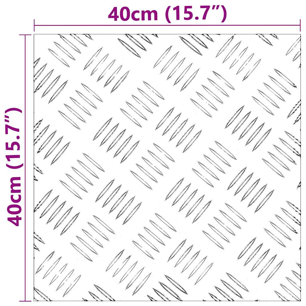 Gradini per Scale 4 pz 40 x 40 cm Argento Alluminio Quadrato