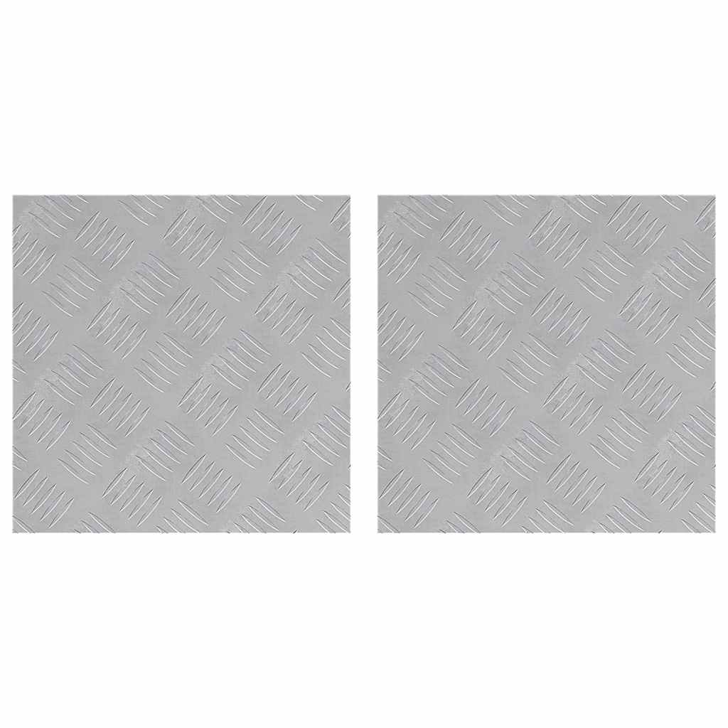 Gradini per Scale 2 pz 40 x 40 cm Argento Alluminio Quadrato