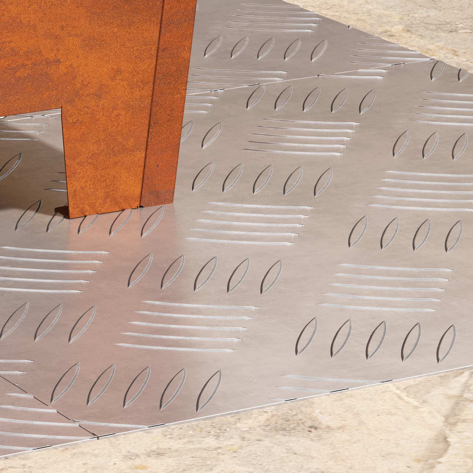 Gradini per Scale 4 pz 40 x 40 cm Argento Alluminio Quadrato