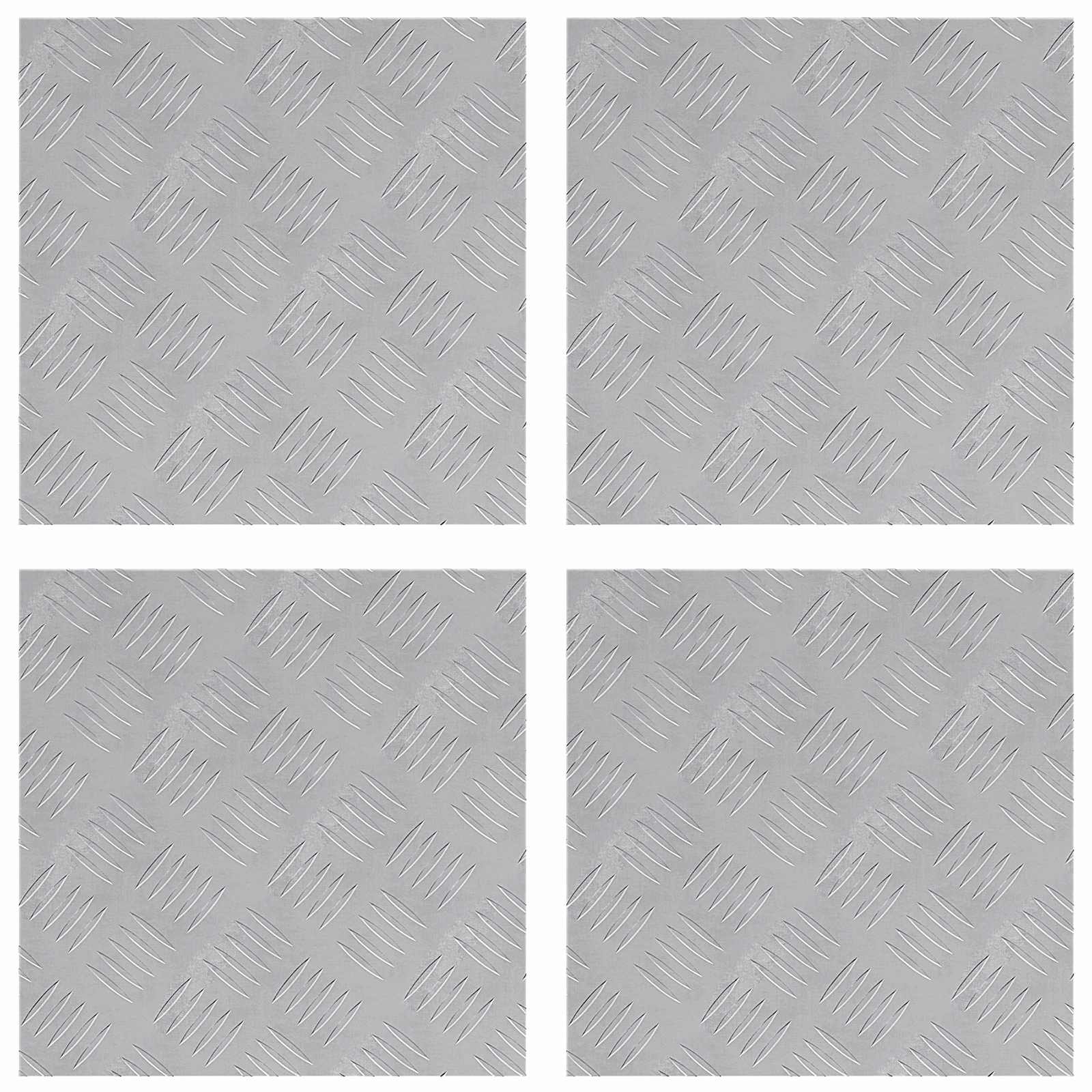 Gradini per Scale 4 pz 40 x 40 cm Argento Alluminio Quadrato