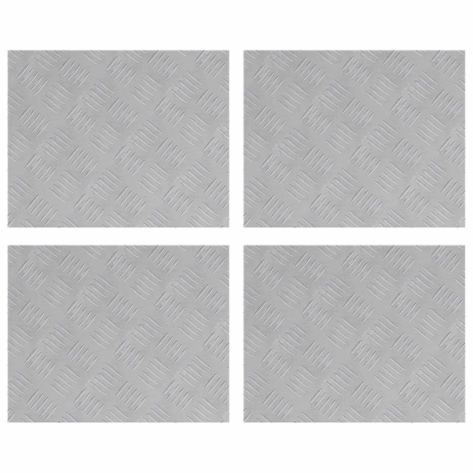 Gradini per Scale 4 pz 50 x 40 cm Argento Alluminio