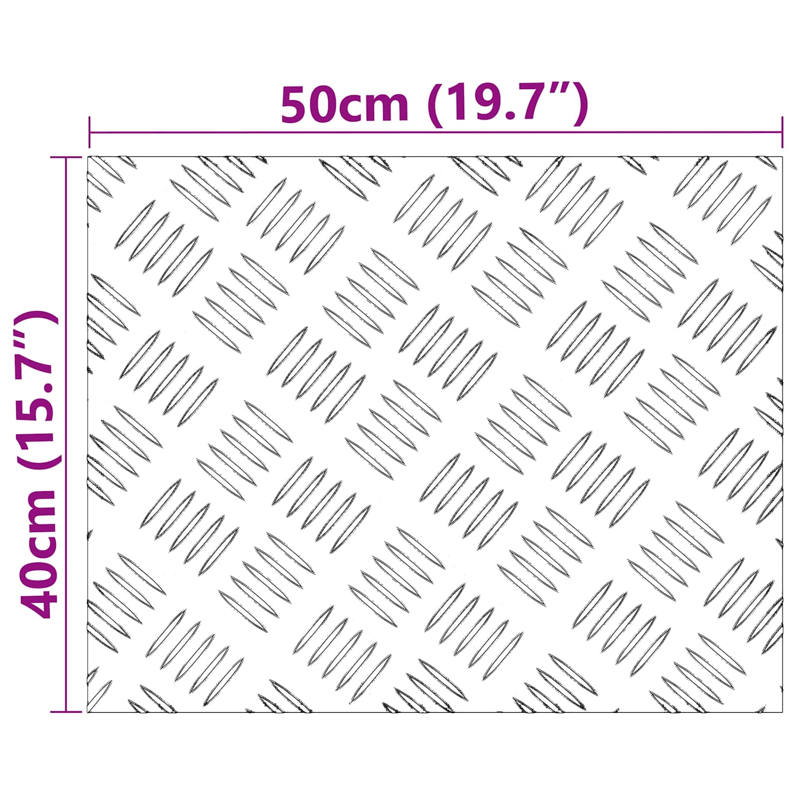 Gradini per Scale 4 pz 50 x 40 cm Argento Alluminio