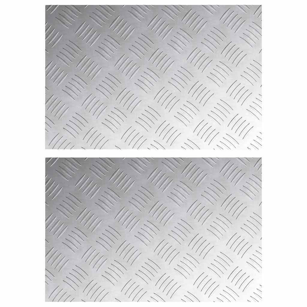 Gradini per Scale 2 pz 60 x 40 cm Argento Alluminio