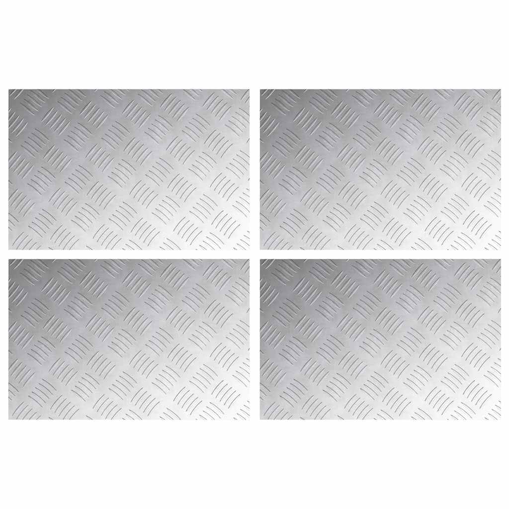 Gradini per Scale 4 pz 60 x 40 cm Argento Alluminio
