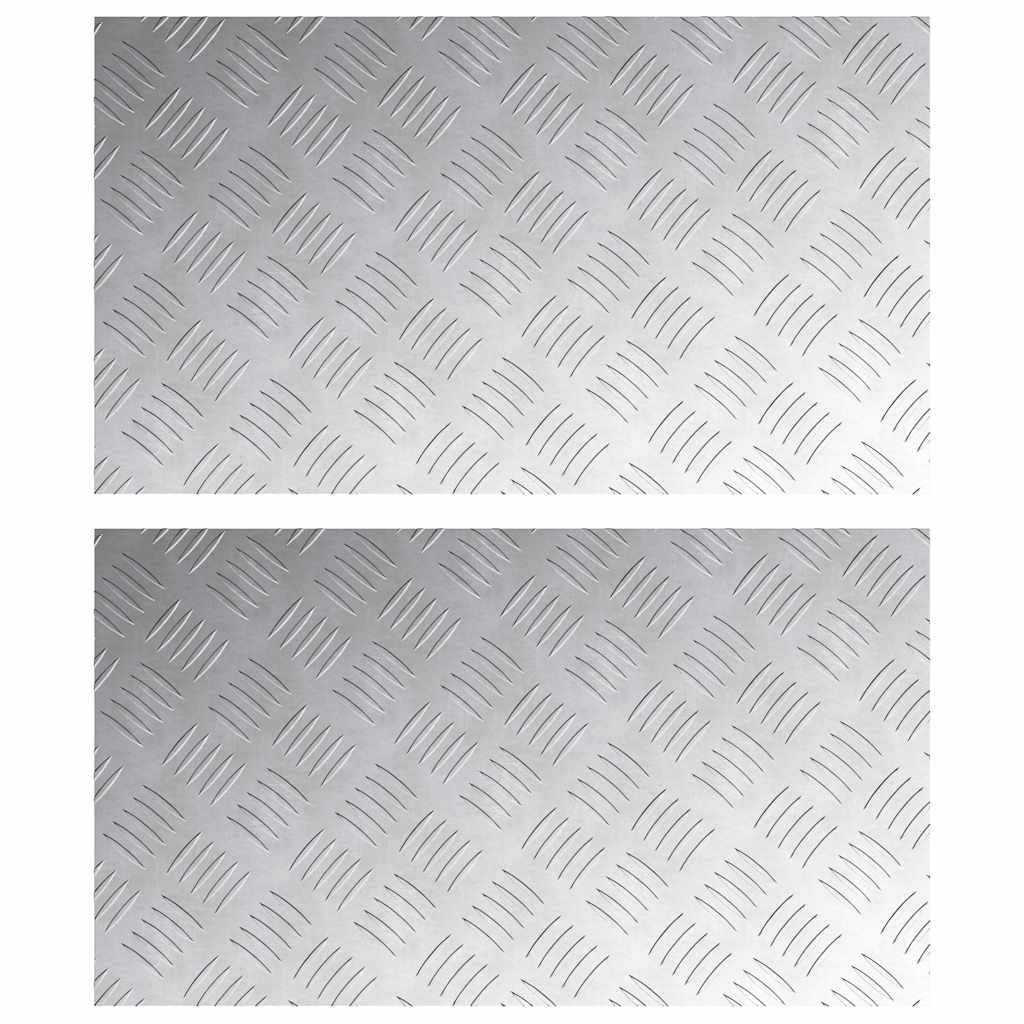 Gradini per Scale 2 pz 70 x 40 cm Argento Alluminio